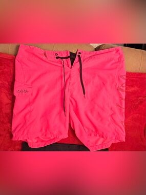 Salt Life Men's Neon Pink Athletic Drawstring Swim/Board Shorts